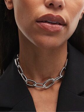 ASOS Rhodium Chunky Link Necklace Choker